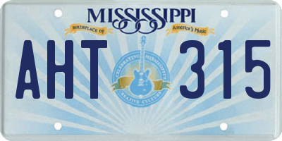 MS license plate AHT315