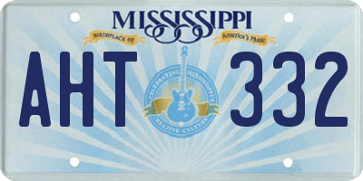 MS license plate AHT332