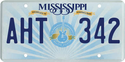 MS license plate AHT342