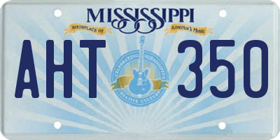 MS license plate AHT350