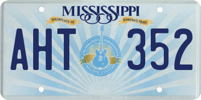 MS license plate AHT352