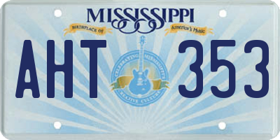 MS license plate AHT353