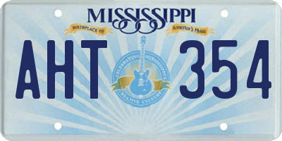 MS license plate AHT354