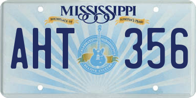 MS license plate AHT356