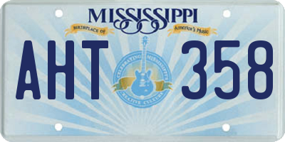 MS license plate AHT358