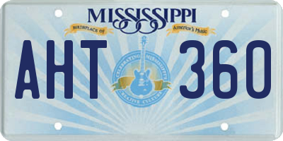 MS license plate AHT360