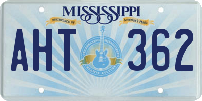 MS license plate AHT362