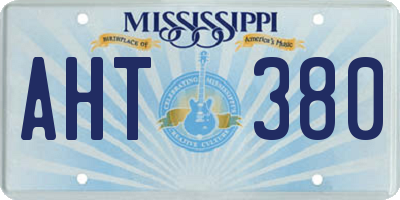 MS license plate AHT380