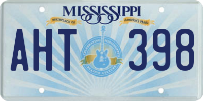 MS license plate AHT398