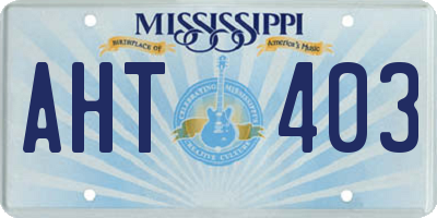 MS license plate AHT403