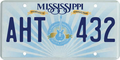 MS license plate AHT432