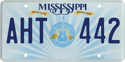 MS license plate AHT442