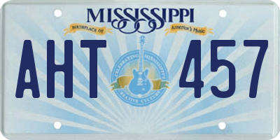 MS license plate AHT457