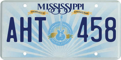 MS license plate AHT458