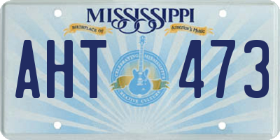 MS license plate AHT473