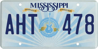 MS license plate AHT478