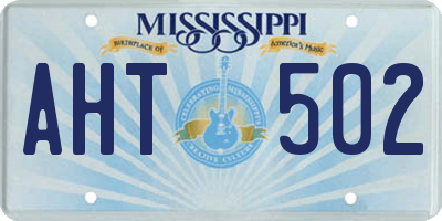 MS license plate AHT502