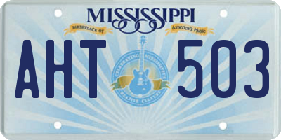 MS license plate AHT503