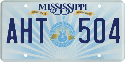 MS license plate AHT504