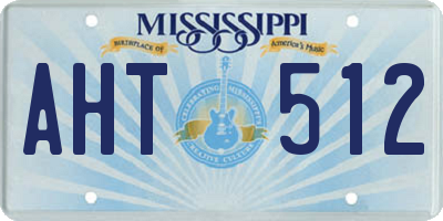 MS license plate AHT512