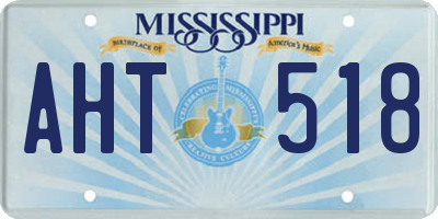 MS license plate AHT518