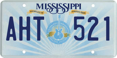 MS license plate AHT521