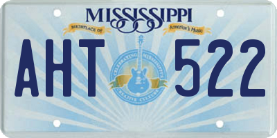 MS license plate AHT522