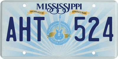 MS license plate AHT524