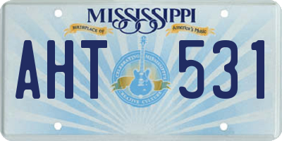 MS license plate AHT531