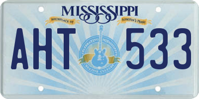 MS license plate AHT533