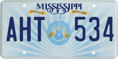 MS license plate AHT534