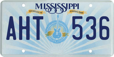 MS license plate AHT536