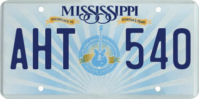 MS license plate AHT540