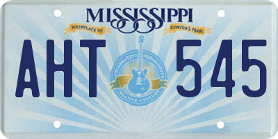MS license plate AHT545