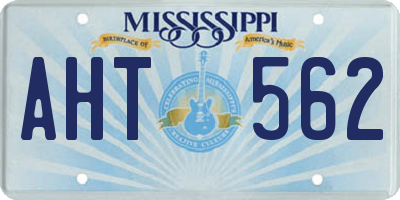 MS license plate AHT562