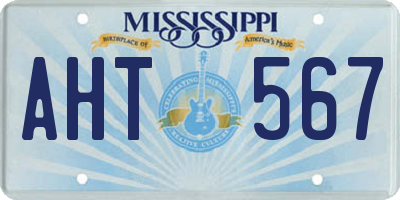 MS license plate AHT567