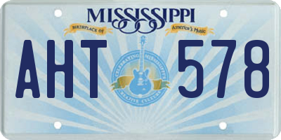 MS license plate AHT578