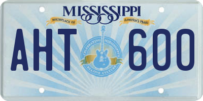 MS license plate AHT600