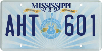 MS license plate AHT601