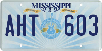 MS license plate AHT603
