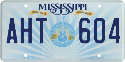 MS license plate AHT604