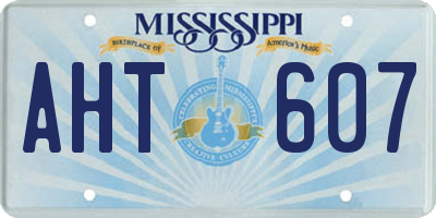 MS license plate AHT607