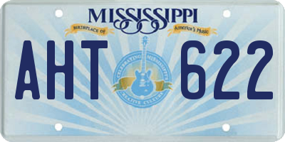 MS license plate AHT622