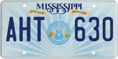 MS license plate AHT630