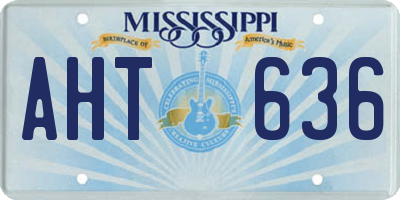 MS license plate AHT636
