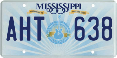 MS license plate AHT638