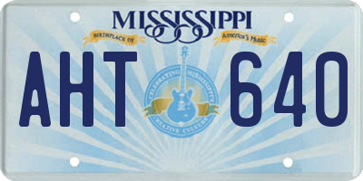 MS license plate AHT640