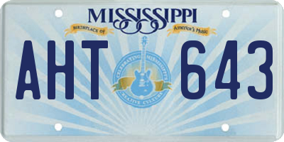 MS license plate AHT643