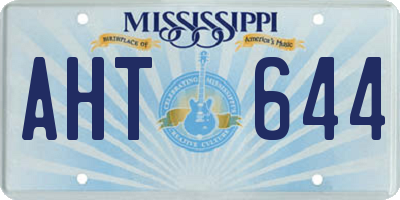 MS license plate AHT644