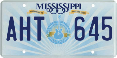 MS license plate AHT645